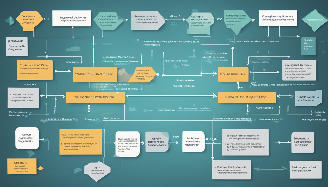 A flowchart showing interconnected steps for HR process optimization