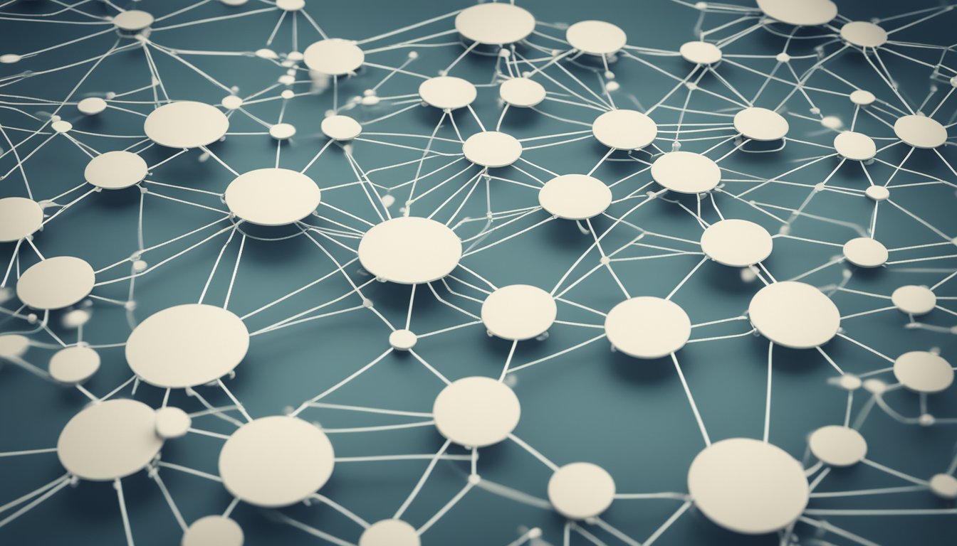 A web of interconnected skills and knowledge, visually represented through nodes and lines