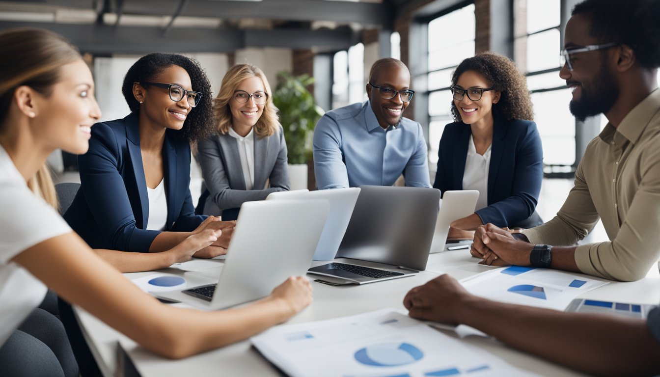 A diverse group collaborates on a project, facing logistical and communication hurdles. They employ various techniques to bridge cultural gaps and work efficiently